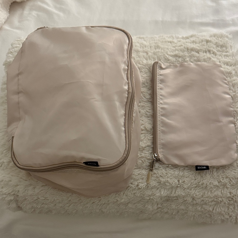 BAGAIL Beige Travel Packing Cubes Set - 2pc